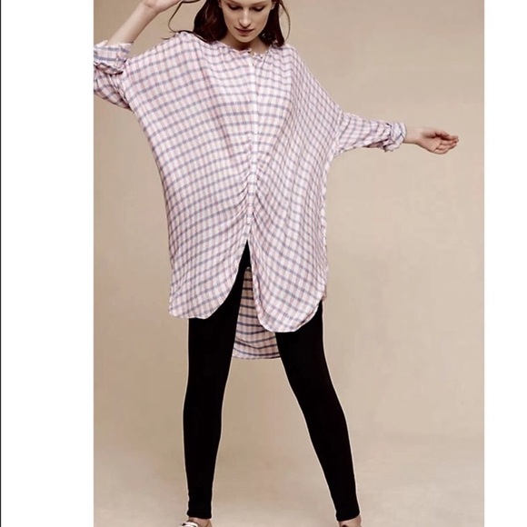 Anthropologie Saturday Sunday Plaid 3/4 Button Front Tunic Dress - Picture 5 of 15